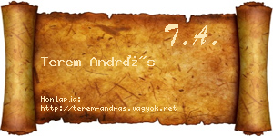 Terem András névjegykártya